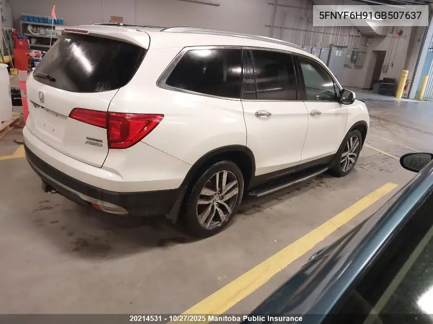 5FNYF6H91GB507637 2016 Honda Pilot Touring