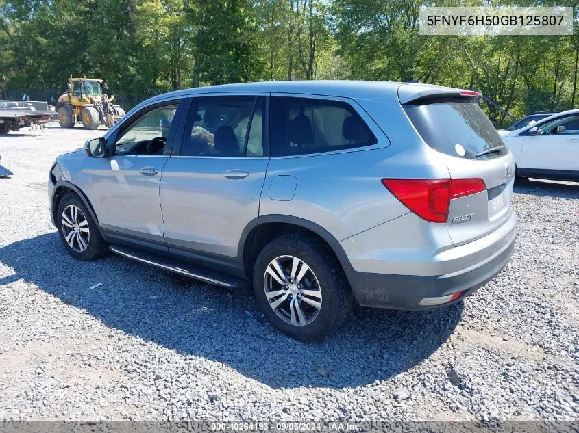 2016 Honda Pilot Exl VIN: 5FNYF6H50GB125807 Lot: 40264193