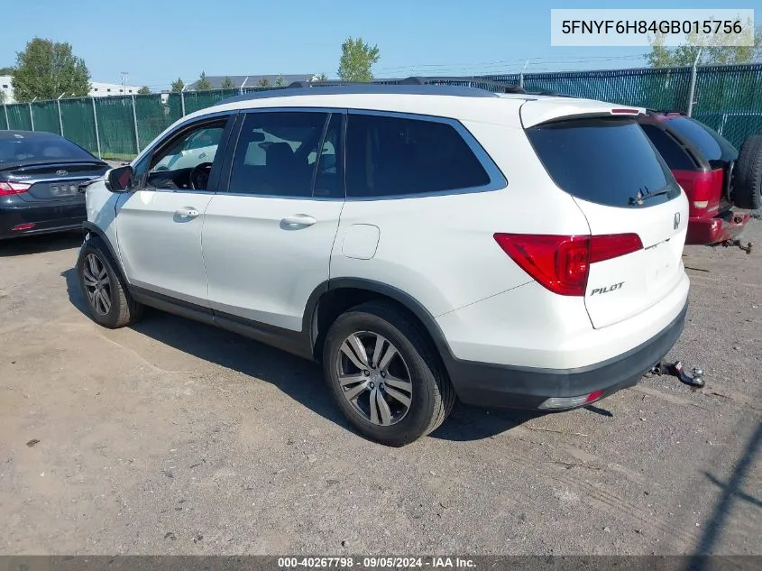 2016 Honda Pilot Exl VIN: 5FNYF6H84GB015756 Lot: 40267798