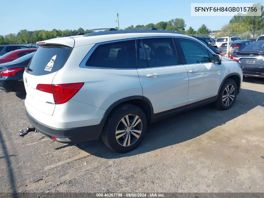 2016 Honda Pilot Exl VIN: 5FNYF6H84GB015756 Lot: 40267798