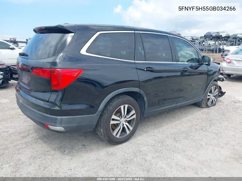 5FNYF5H55GB034266 2016 Honda Pilot Ex-L