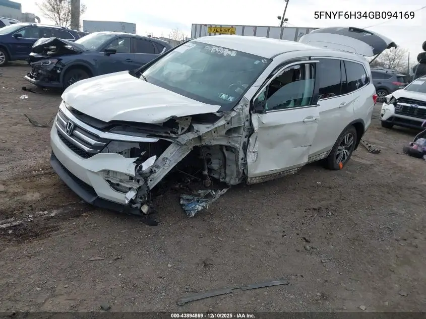 5FNYF6H34GB094169 2016 Honda Pilot Ex