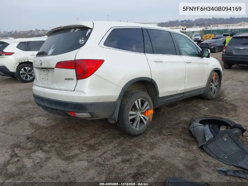 5FNYF6H34GB094169 2016 Honda Pilot Ex