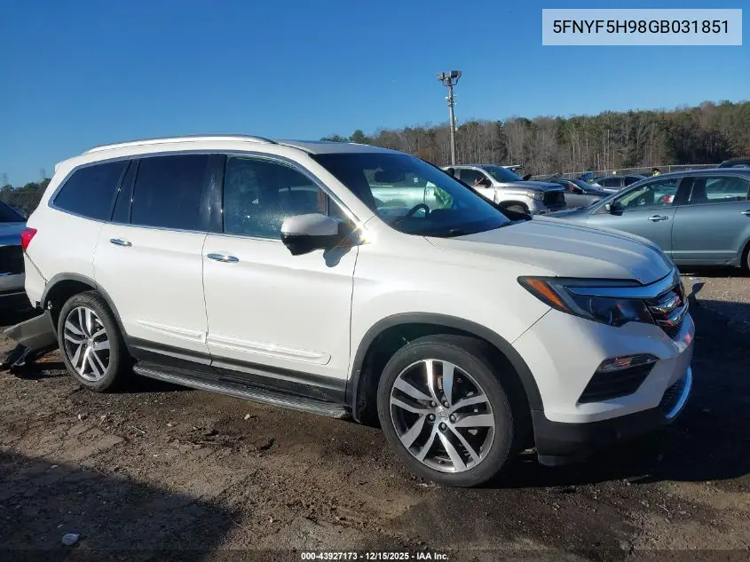 5FNYF5H98GB031851 2016 Honda Pilot Touring