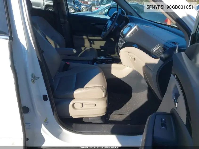 5FNYF5H98GB031851 2016 Honda Pilot Touring