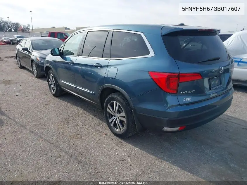 5FNYF5H67GB017607 2016 Honda Pilot Ex-L