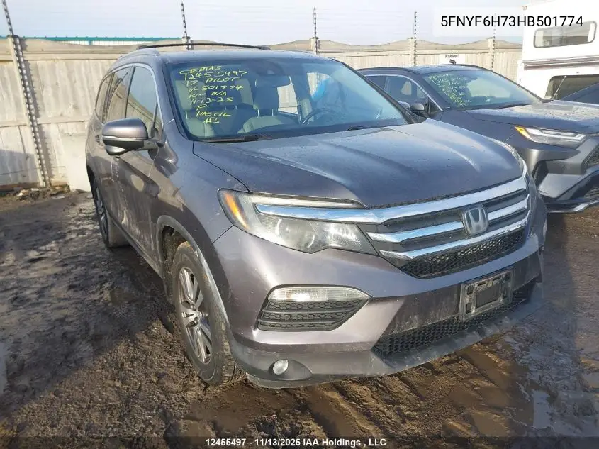 5FNYF6H73HB501774 2017 Honda Pilot Exln