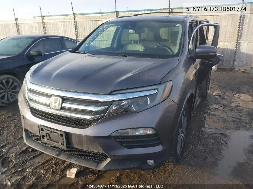 5FNYF6H73HB501774 2017 Honda Pilot Exln