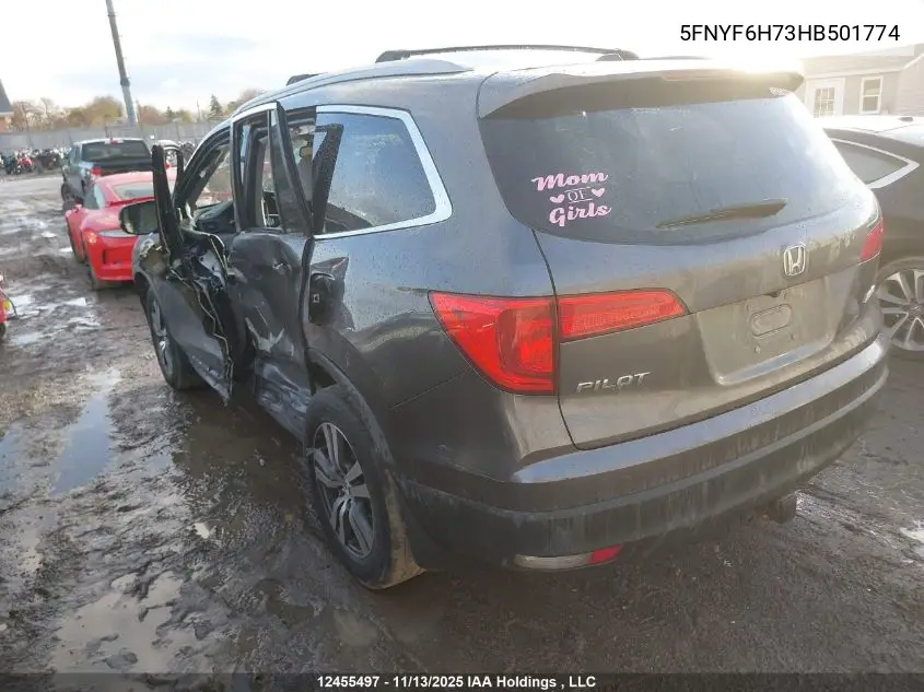 5FNYF6H73HB501774 2017 Honda Pilot Exln