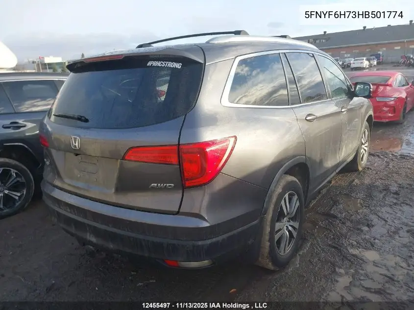 5FNYF6H73HB501774 2017 Honda Pilot Exln