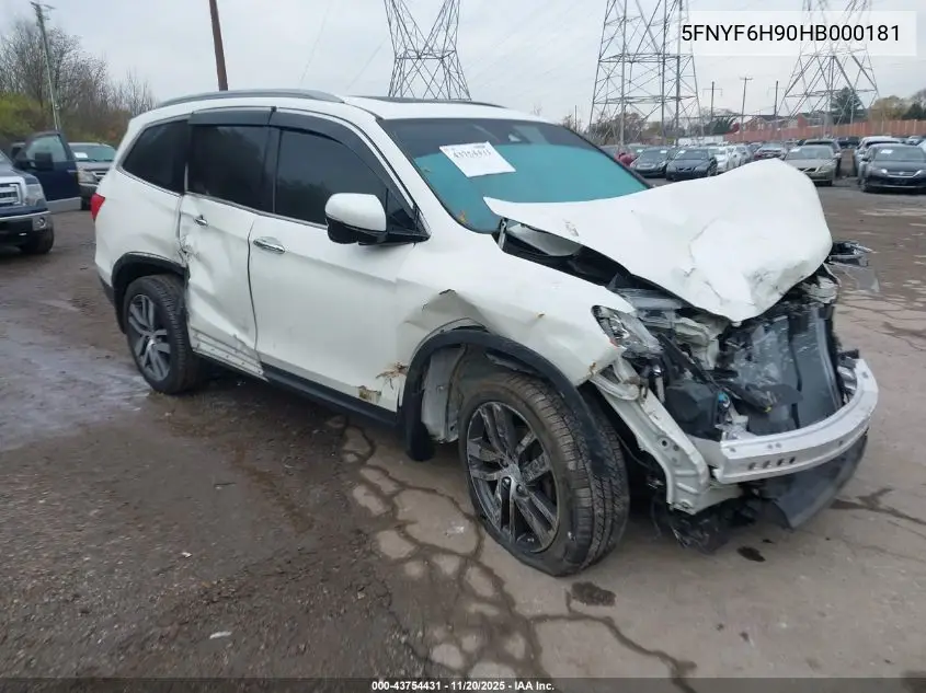 5FNYF6H90HB000181 2017 Honda Pilot Touring