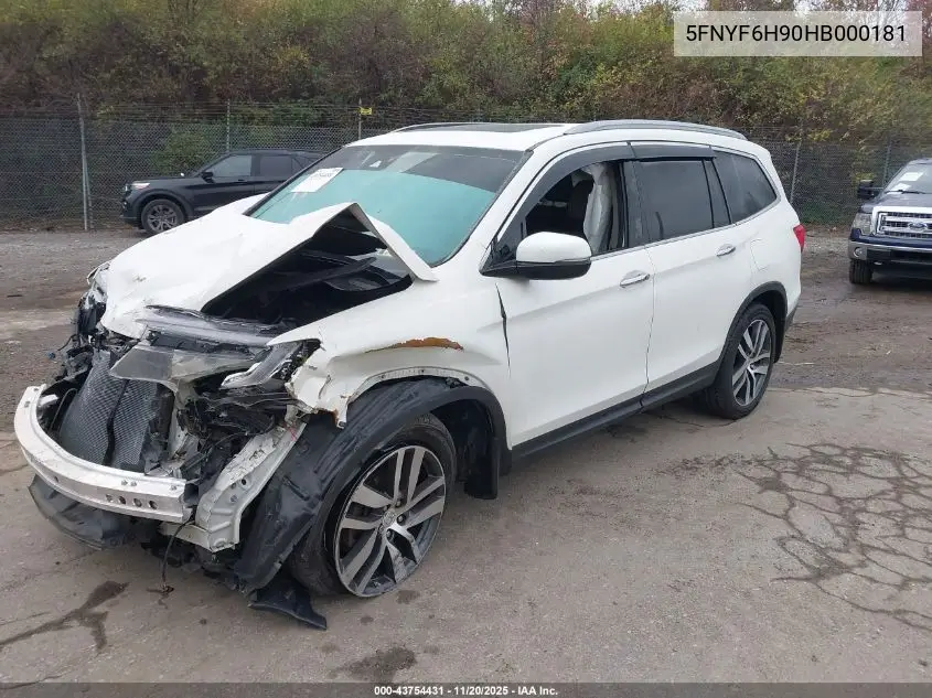 5FNYF6H90HB000181 2017 Honda Pilot Touring