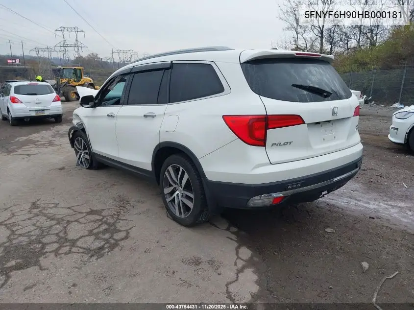 5FNYF6H90HB000181 2017 Honda Pilot Touring