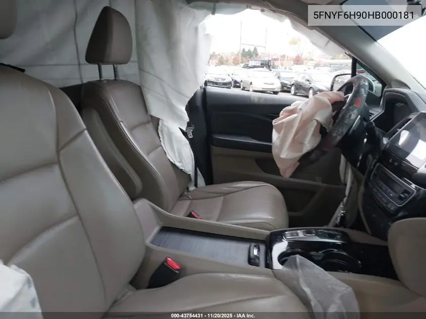 5FNYF6H90HB000181 2017 Honda Pilot Touring