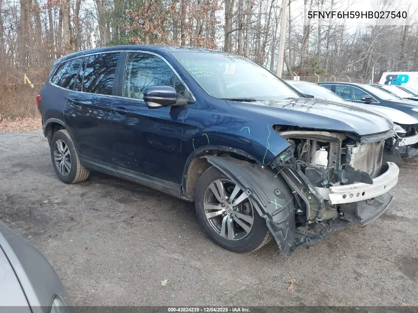 5FNYF6H59HB027540 2017 Honda Pilot Ex-L