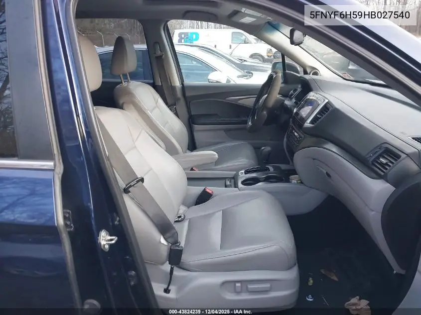5FNYF6H59HB027540 2017 Honda Pilot Ex-L