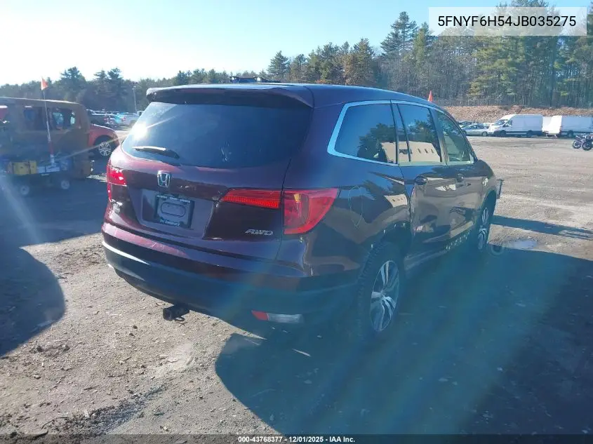 5FNYF6H54JB035275 2018 Honda Pilot Ex-L