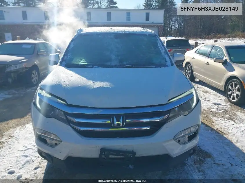 5FNYF6H3XJB028149 2018 Honda Pilot Ex