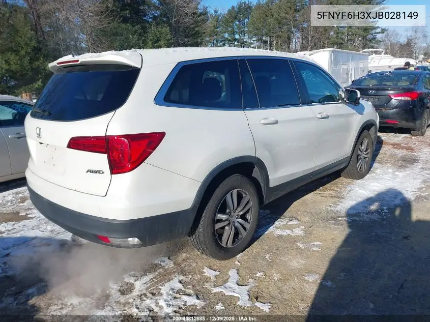5FNYF6H3XJB028149 2018 Honda Pilot Ex