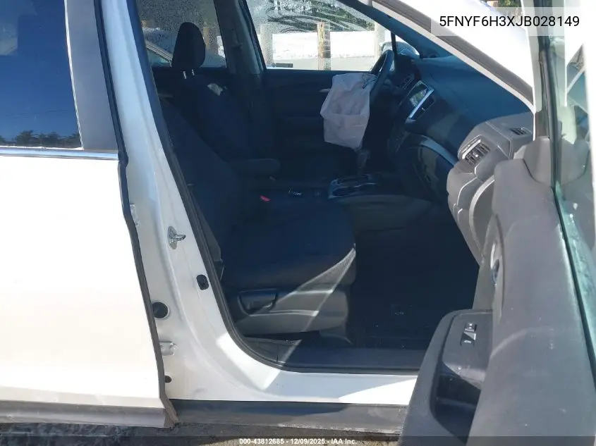5FNYF6H3XJB028149 2018 Honda Pilot Ex
