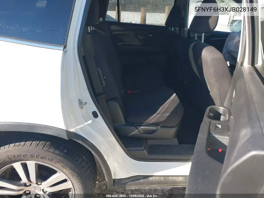 5FNYF6H3XJB028149 2018 Honda Pilot Ex