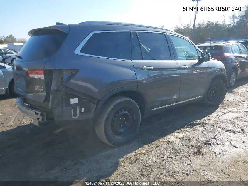 5FNYF6H65KB501340 2019 Honda Pilot Touring
