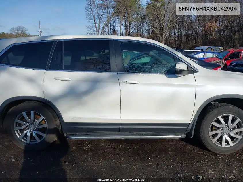 5FNYF6H4XKB042904 2019 Honda Pilot Ex-L