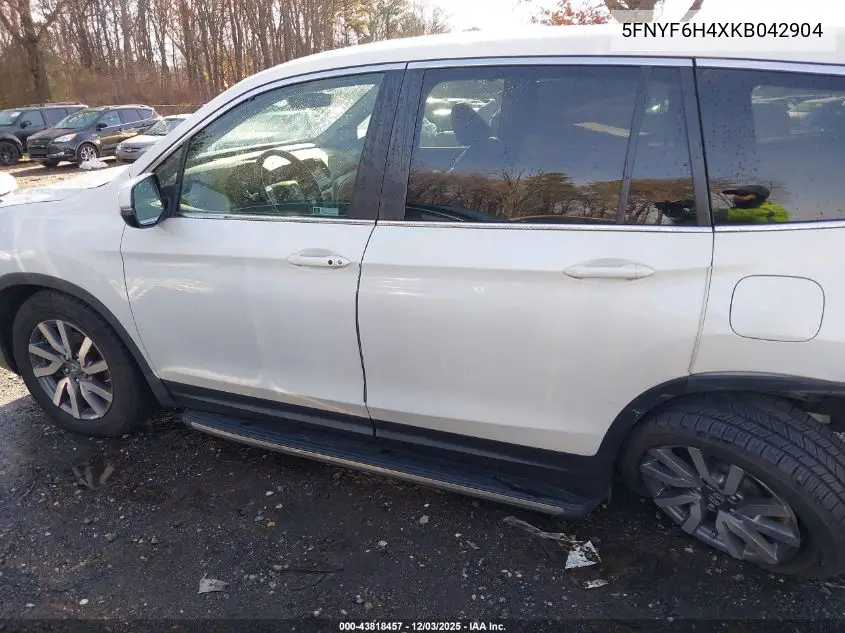 5FNYF6H4XKB042904 2019 Honda Pilot Ex-L