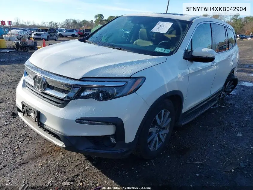 5FNYF6H4XKB042904 2019 Honda Pilot Ex-L