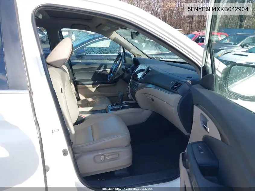 5FNYF6H4XKB042904 2019 Honda Pilot Ex-L