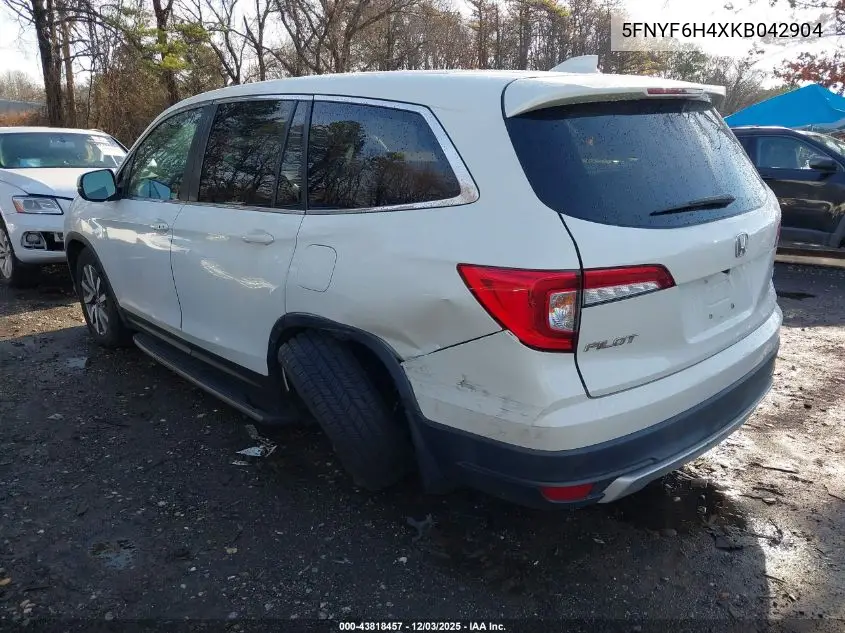 5FNYF6H4XKB042904 2019 Honda Pilot Ex-L