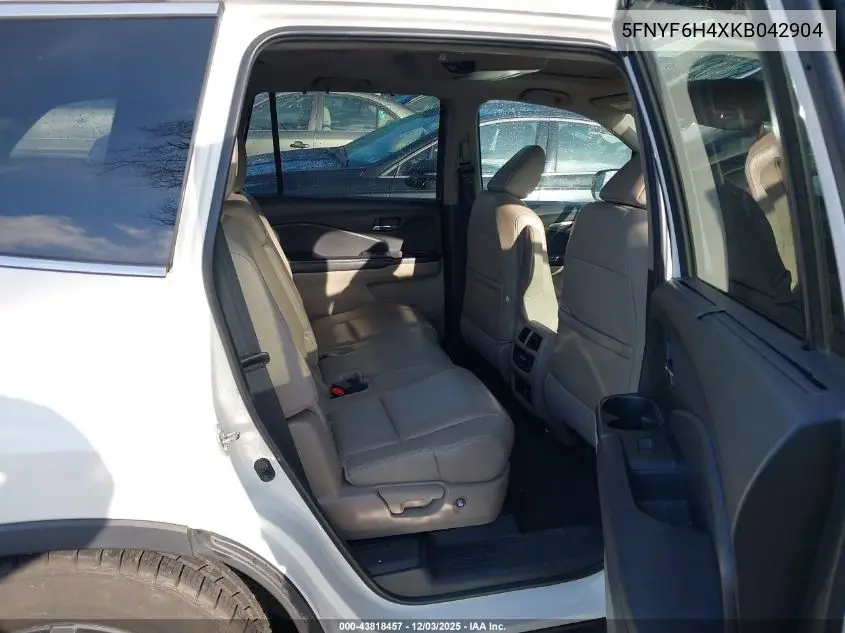 5FNYF6H4XKB042904 2019 Honda Pilot Ex-L