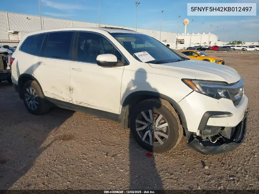 5FNYF5H42KB012497 2019 Honda Pilot Ex-L