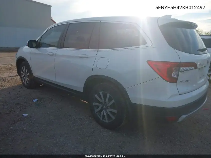 5FNYF5H42KB012497 2019 Honda Pilot Ex-L