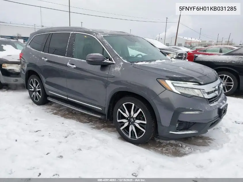 5FNYF6H01KB031285 2019 Honda Pilot Elite