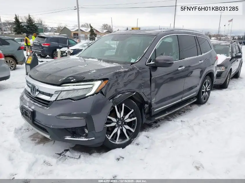 5FNYF6H01KB031285 2019 Honda Pilot Elite