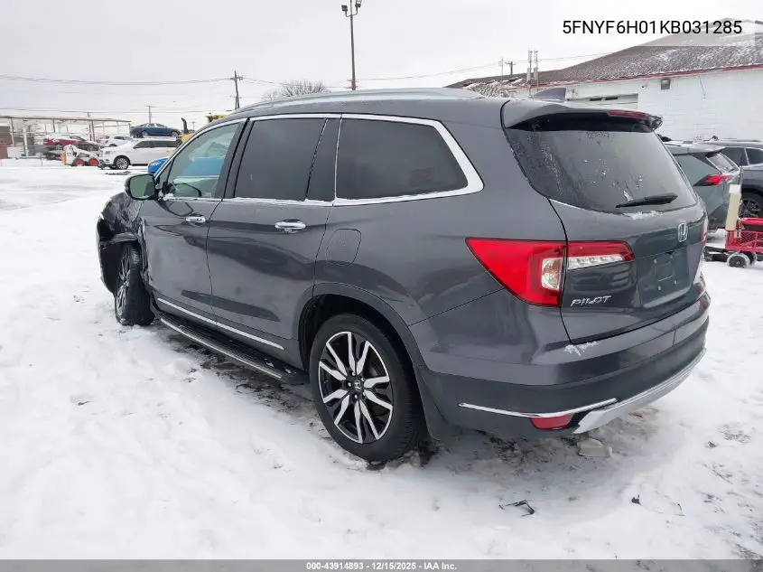 5FNYF6H01KB031285 2019 Honda Pilot Elite