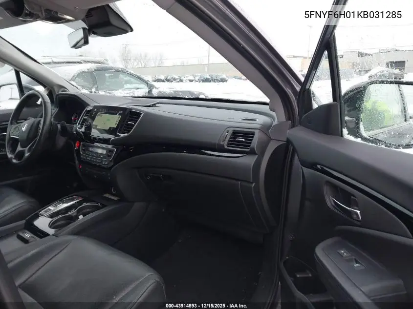 5FNYF6H01KB031285 2019 Honda Pilot Elite