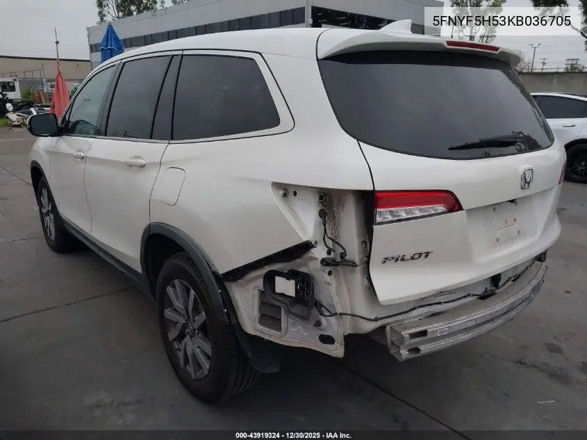 5FNYF5H53KB036705 2019 Honda Pilot Ex-L