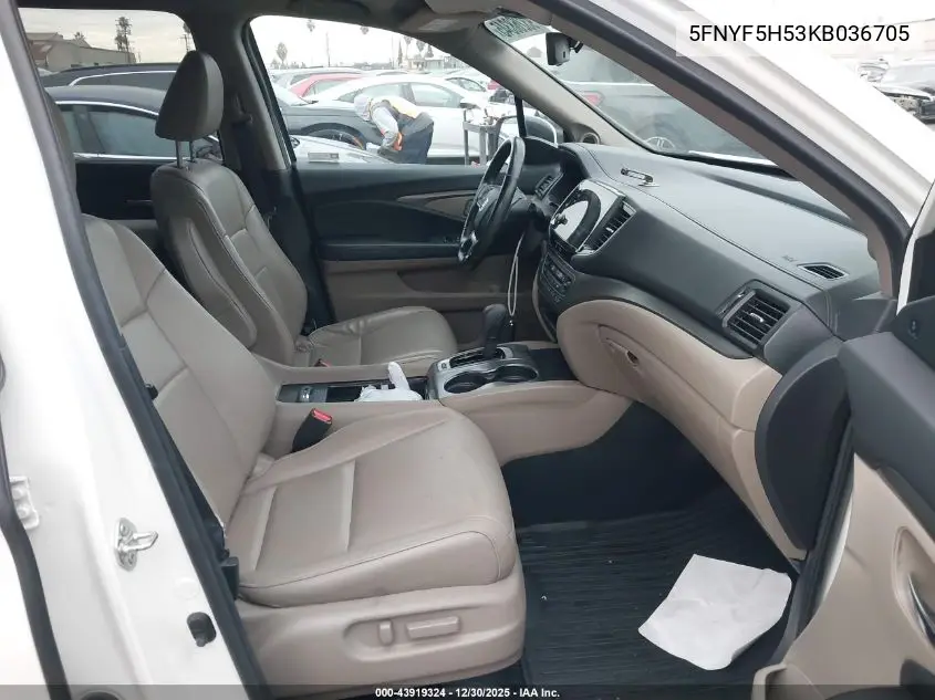 5FNYF5H53KB036705 2019 Honda Pilot Ex-L