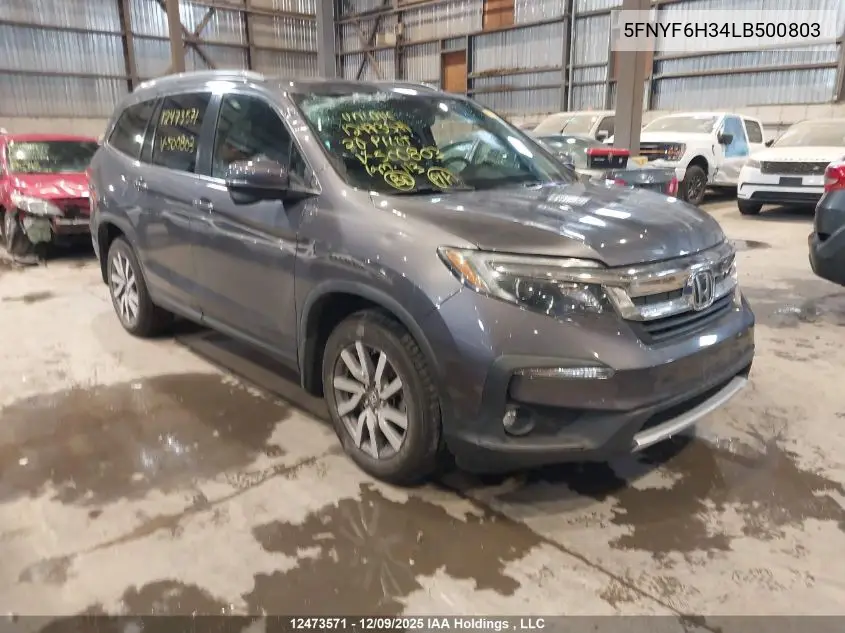 5FNYF6H34LB500803 2020 Honda Pilot Ex