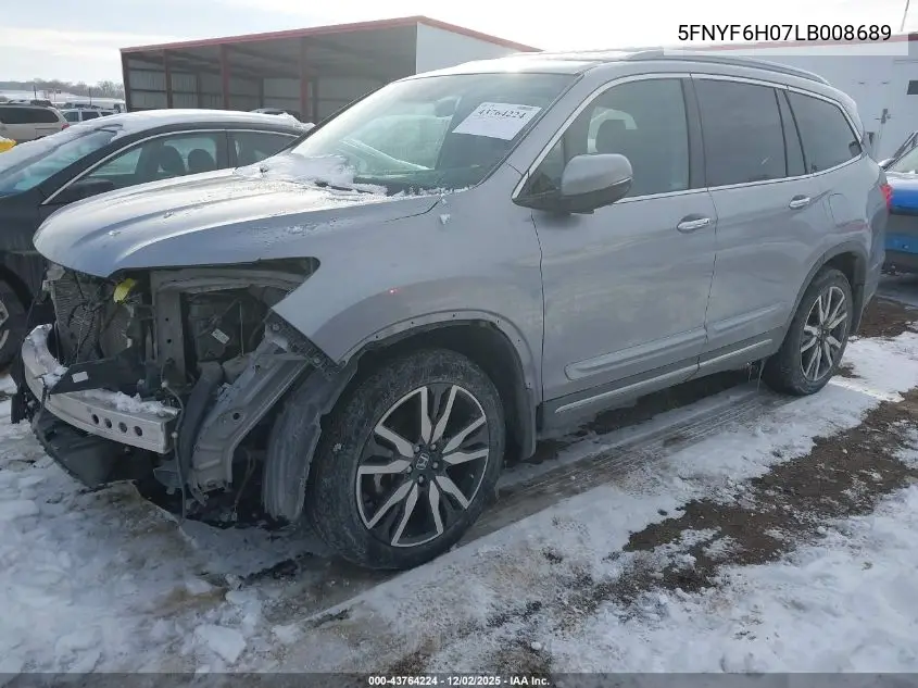 5FNYF6H07LB008689 2020 Honda Pilot Awd Elite
