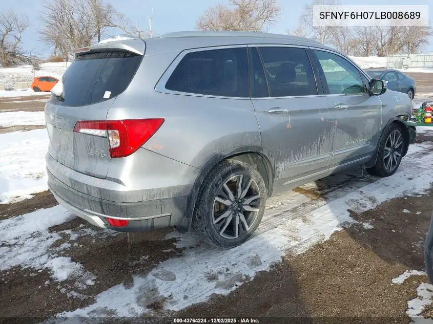 5FNYF6H07LB008689 2020 Honda Pilot Awd Elite