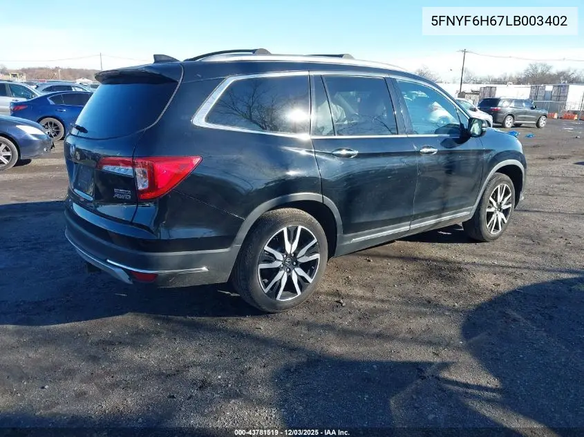 5FNYF6H67LB003402 2020 Honda Pilot Awd Touring 7 Passenger