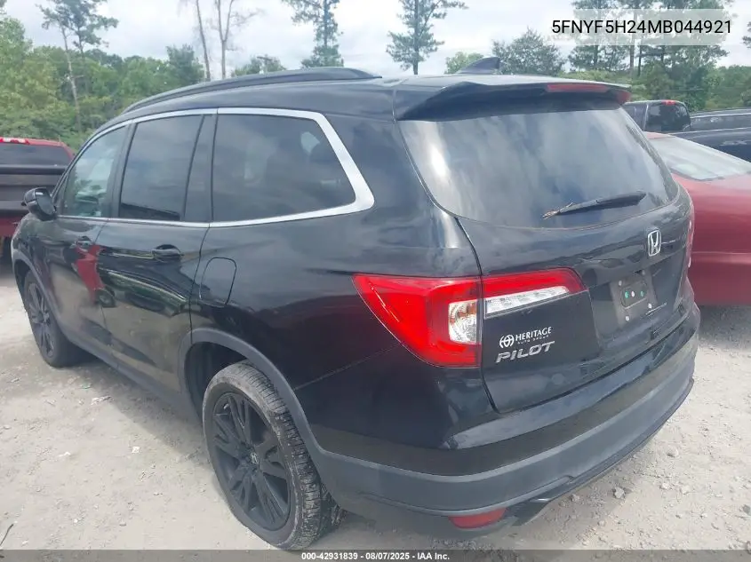 5FNYF5H24MB044921 2021 Honda Pilot 2Wd Special Edition