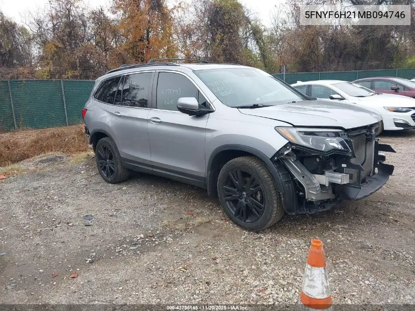 5FNYF6H21MB094746 2021 Honda Pilot Awd Special Edition