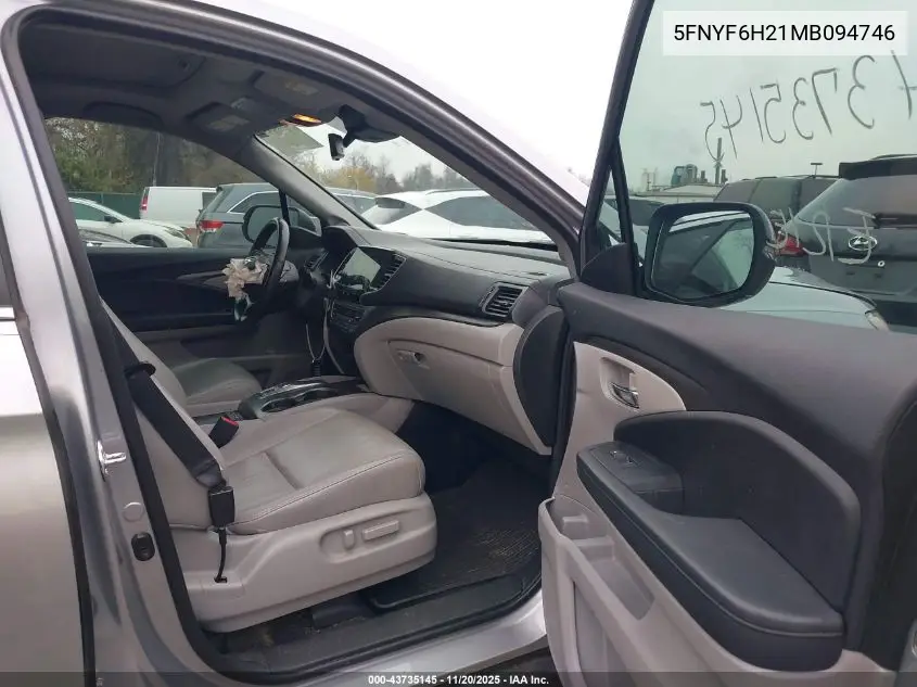 5FNYF6H21MB094746 2021 Honda Pilot Awd Special Edition