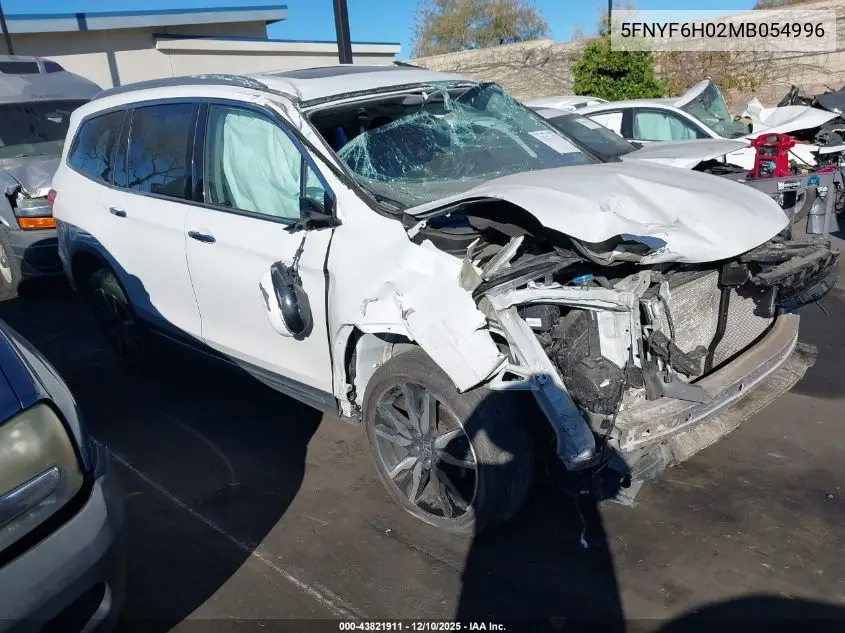 5FNYF6H02MB054996 2021 Honda Pilot Awd Elite