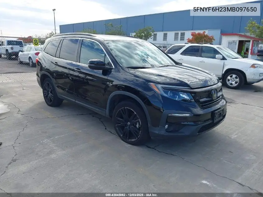 5FNYF6H23MB097650 2021 Honda Pilot Awd Special Edition