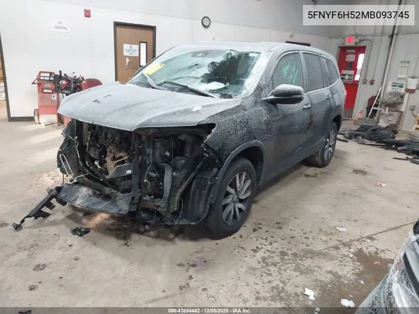 5FNYF6H52MB093745 2021 Honda Pilot Awd Ex-L
